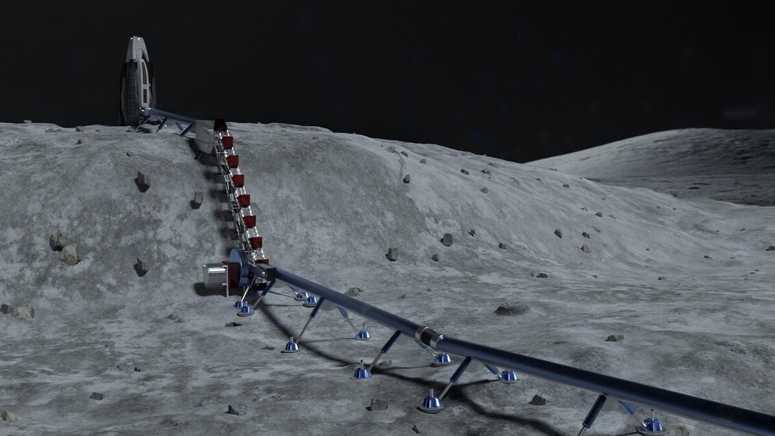 system przenośników do transportu regolitu na Księżycu – TOLRECON