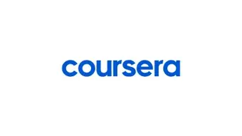 A blue logotype of coursera against a white background.