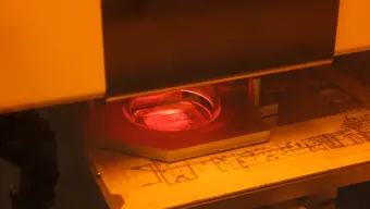 Image of the working surface of a ProtoLaser