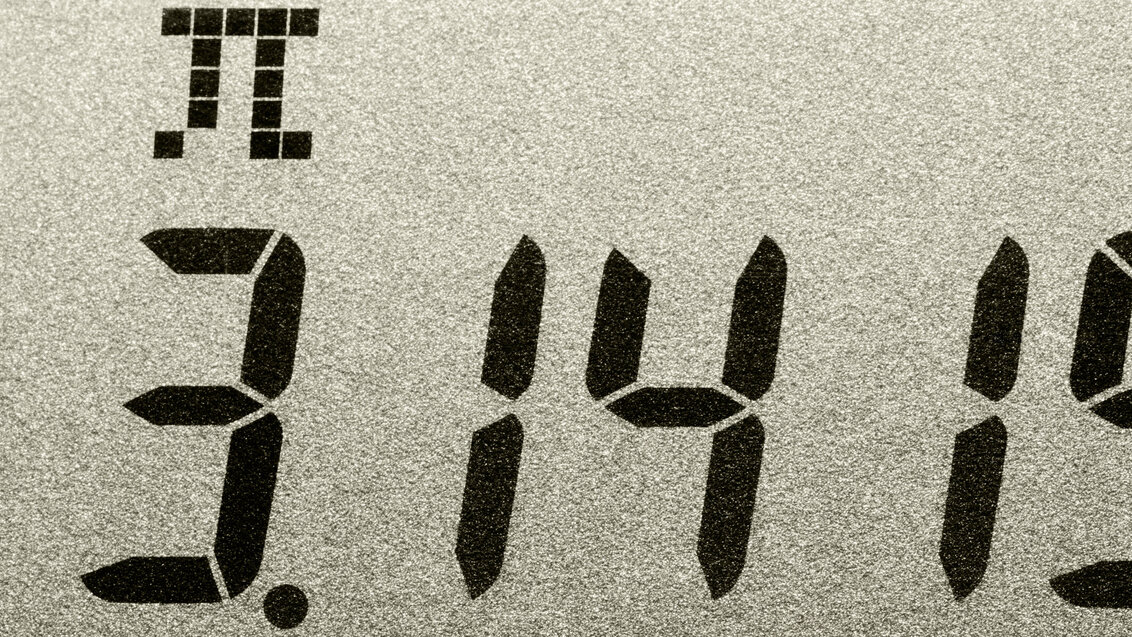 A calculator displaying the number Pi