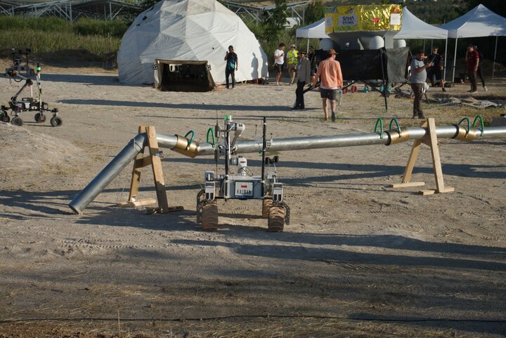 The Kalman rover is carrying out a task relating to the maintenance of the base’s infrastructure.