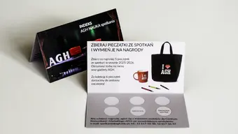 Składany kartonik z miejscami przeznaczonymi na pieczątki