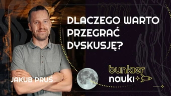 Grafika ilustracyjno-informacyjna z podtytułem odcinka („Dlaczego warto przegrać dyskusję"), imieniem i nazwiskiem gościa-rozmówcy oraz jego zdjęciem.