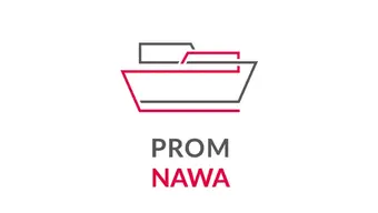 Grafika dekoracyjna: logotyp projektu oraz napis "PROM NAWA"