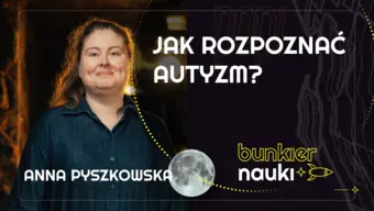 Grafika ilustracyjno-informacyjna z podtytułem odcinka („Jak rozpoznać autyzm?”), imieniem i nazwiskiem gościni-rozmówczyni oraz jej zdjęciem.