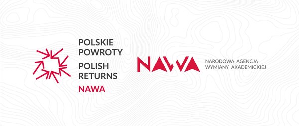 Grafika dekoracyjna z logotypem programu "Polskie powroty NAWA"