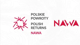 Grafika dekoracyjna z logotypem programu "Polskie powroty NAWA"