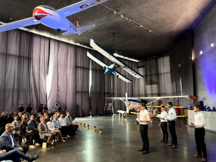 AGH Racing team presentation at the car’s launch at the Polish Aviation Museum.