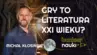 Grafika ilustracyjno-informacyjna z podtytułem odcinka („Gry to literatura XXI wieku?"), imieniem i nazwiskiem gościa-rozmówcy oraz jego zdjęciem.