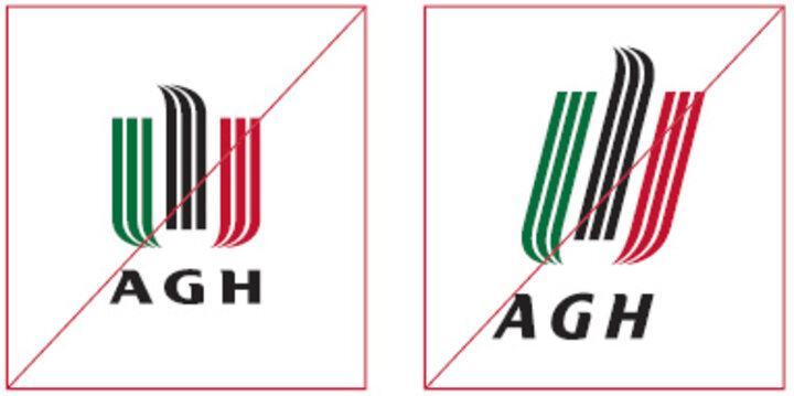 Wrong use of the AGH University logotype.