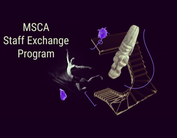 Grafika dekoracyjna z napisem "MSCA Staff Exchange Program"