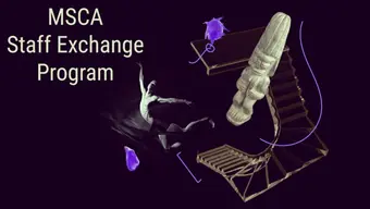 Grafika dekoracyjna z napisem "MSCA Staff Exchange Program"