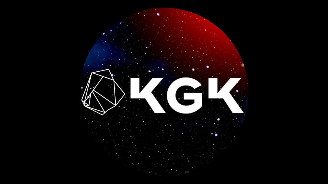 Kolorowa grafika ilustracyjna przedstawiająca odległą planetę w przestrzeni kosmicznej, na której tle widnieje napis KGK.