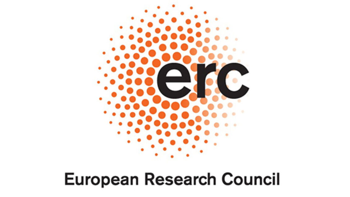 Logo of the European Research Council, letters "ERC" in black on a circular shape made from orange dots