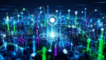 Decorative image symbolising digital networks.