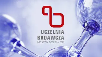 Grafika dekoracyjna z nazwą o logotypem IDUB
