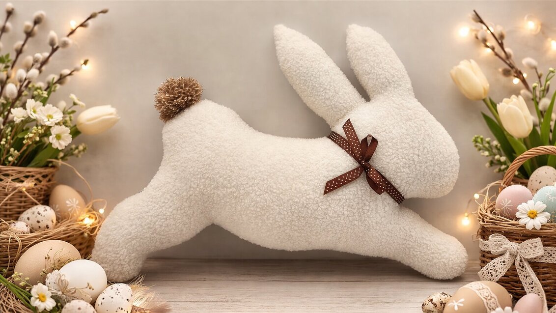 An Easter bunny mascot.