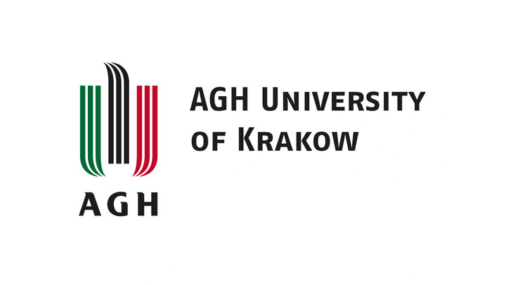 Znak AGH z nazwą uczelni.