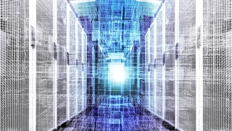 A decorative image presenting a supercomputer