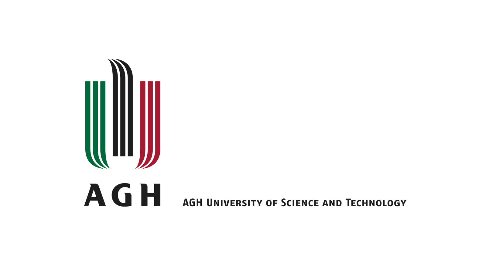 Znak AGH z nazwą uczelni.