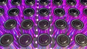 Image of purplish lithium batteries